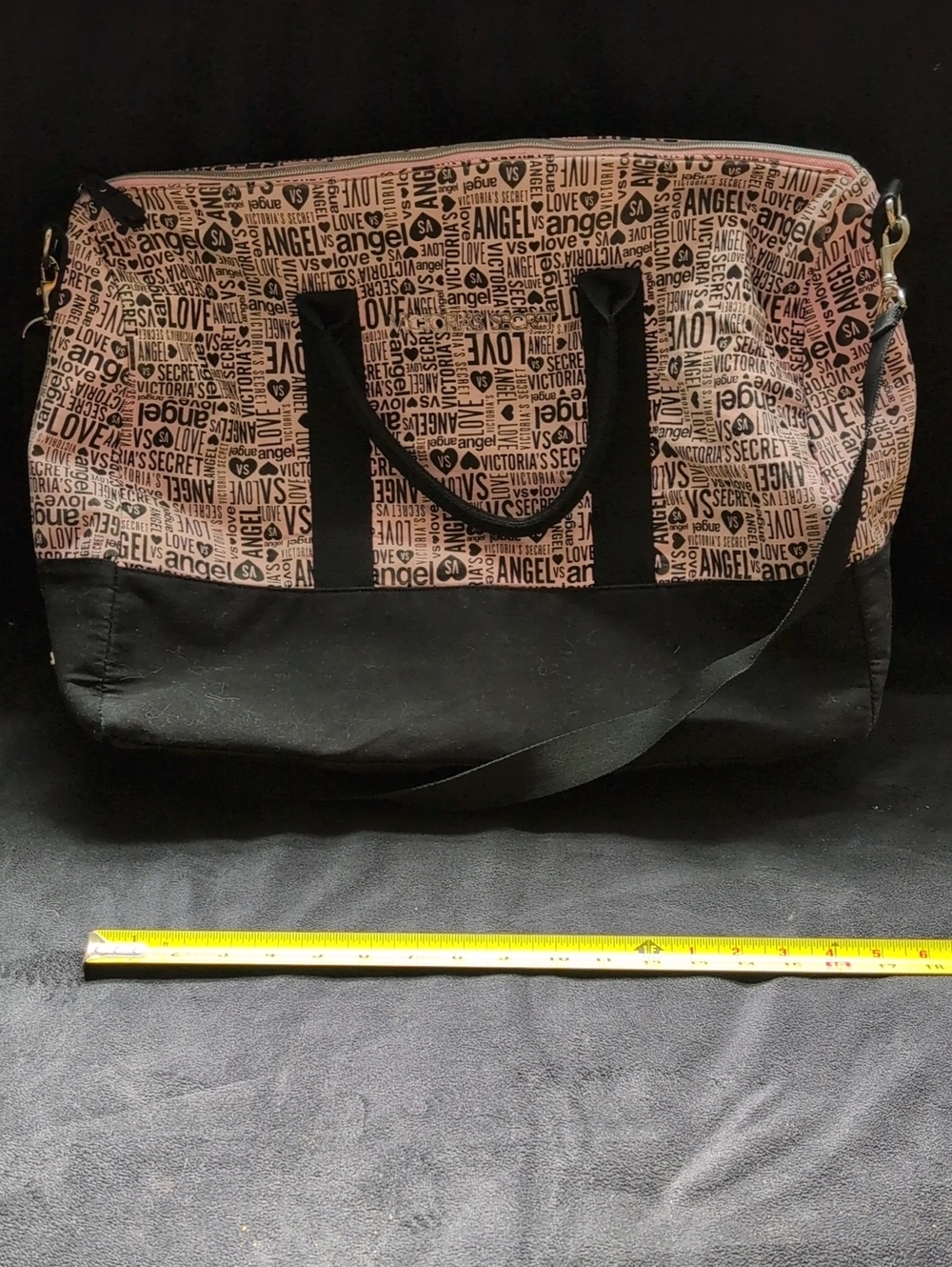 Victoria's Secret Pink and Black Travel Duffel Bag